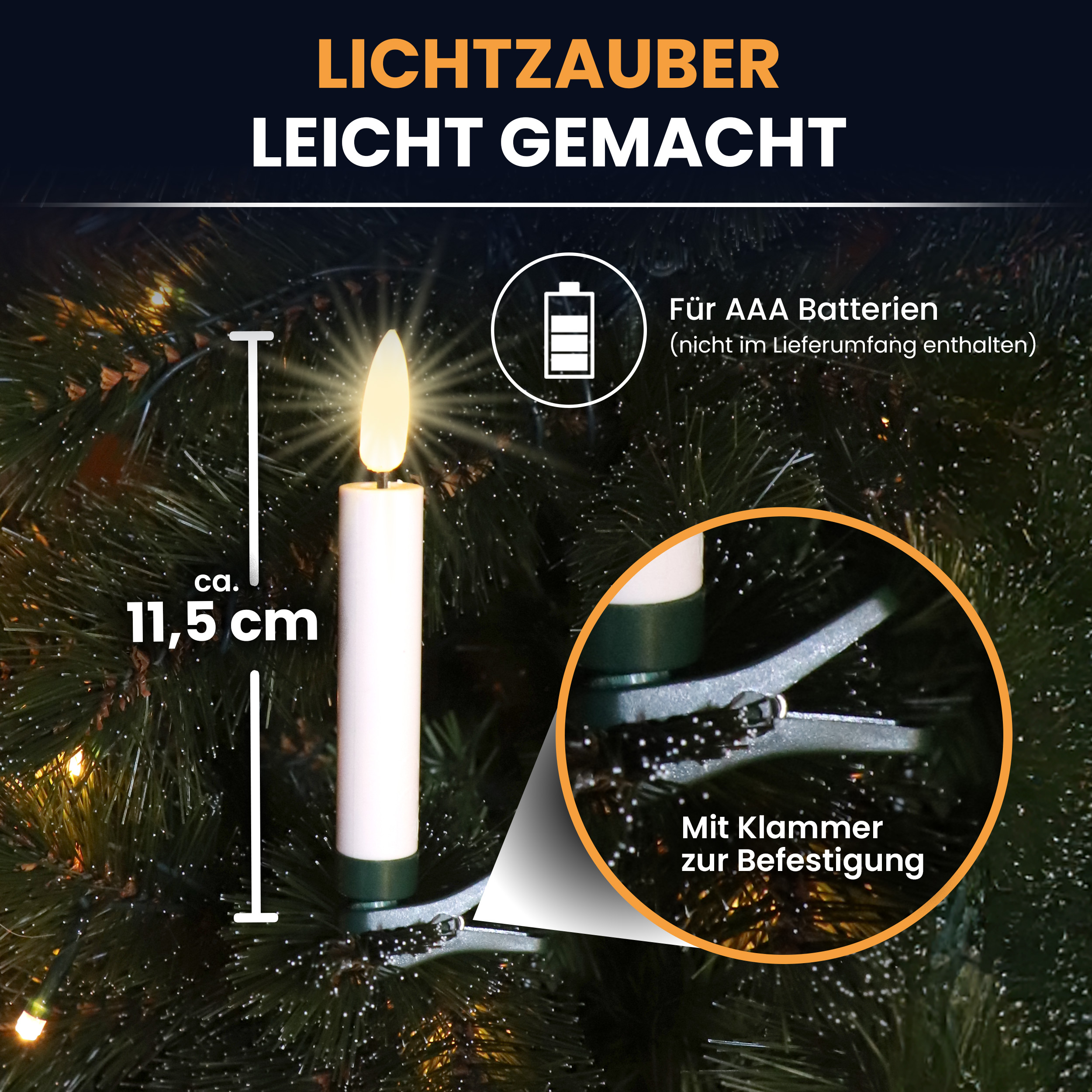 5ofDguk1srjtaZ 25er kabellose LED-Kerzen warmweiß Baumkerzen mit Fernbedienung Timer-Funktion Christbaumkerzen