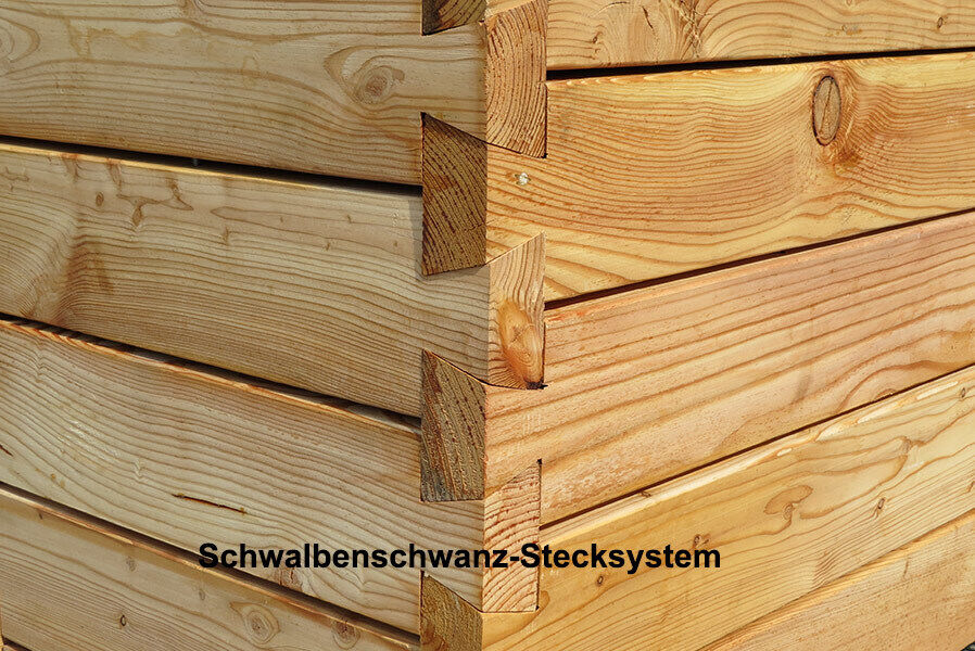 s-l1600r Hochbeet aus Lärchenholz 198 x 98 x 74 cm mit Stecksystem 200 x 100 cm