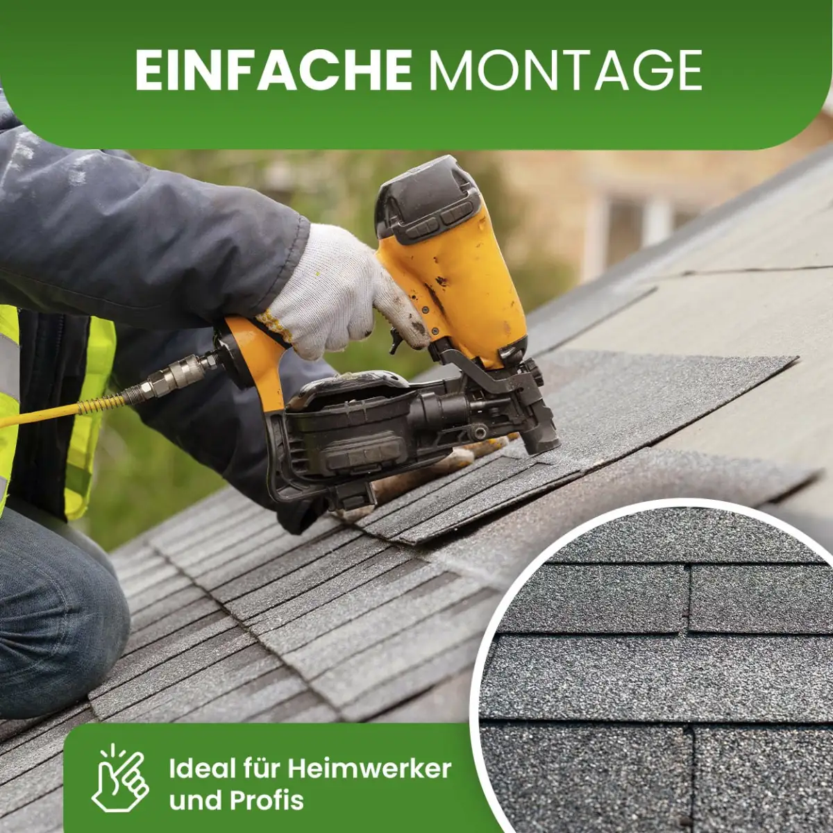 Bitumen Dachschindeln 2 m² rechteckig schwarz rot grün