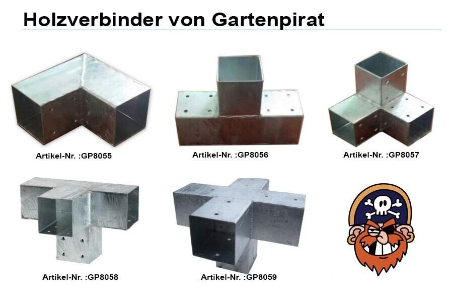 Holzverbinder Balken 90x90 mm Pfostenecke Pfostenverbinder Verbinder aus Stahl verzinkt