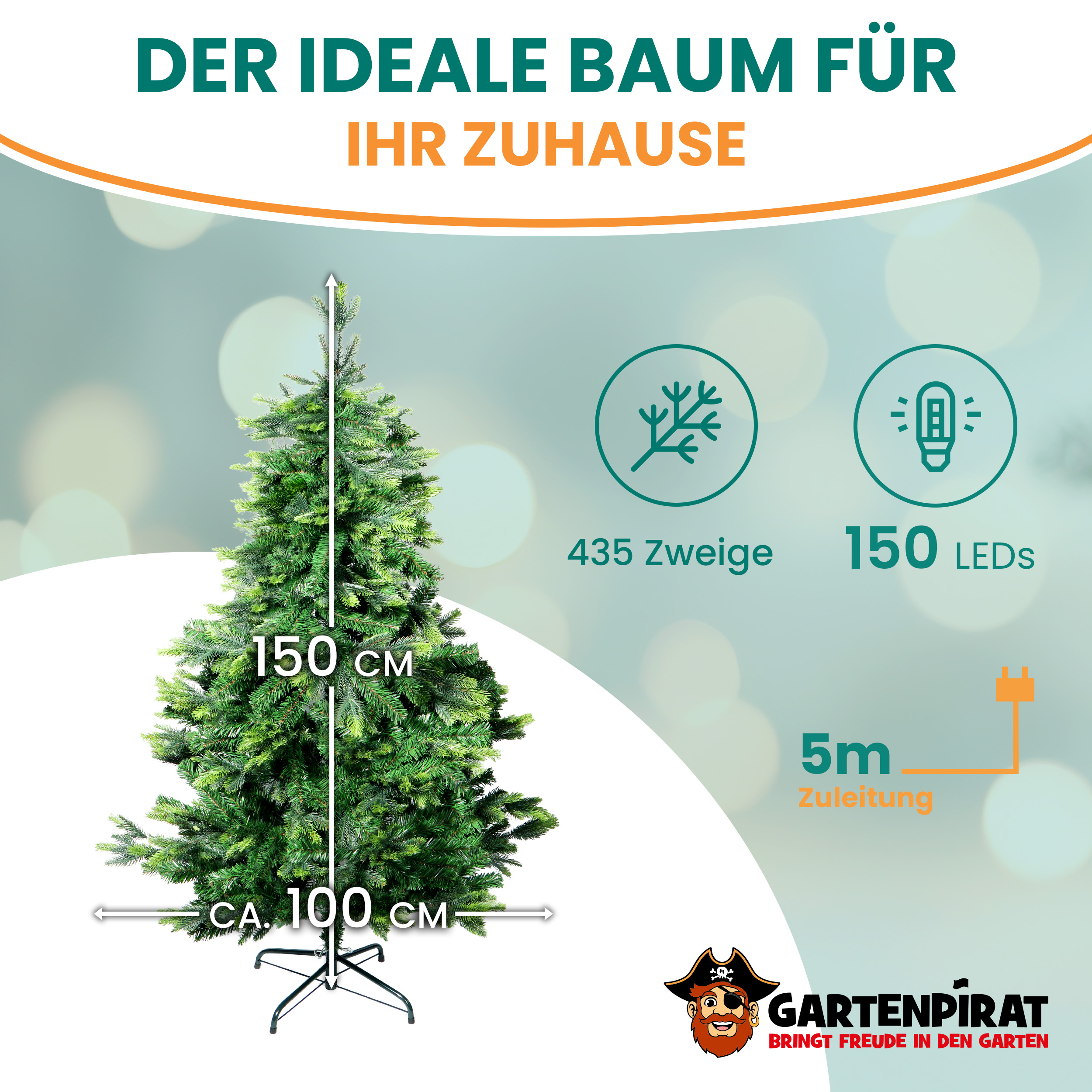 BonTree Tanne künstlicher Weihnachtsbaum mit LED Christbaum