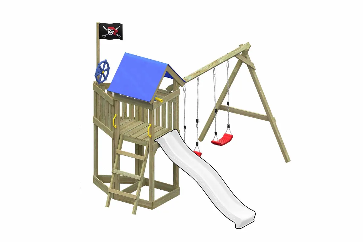 Spielturm Peter Fun mit Podest und Doppelschaukel