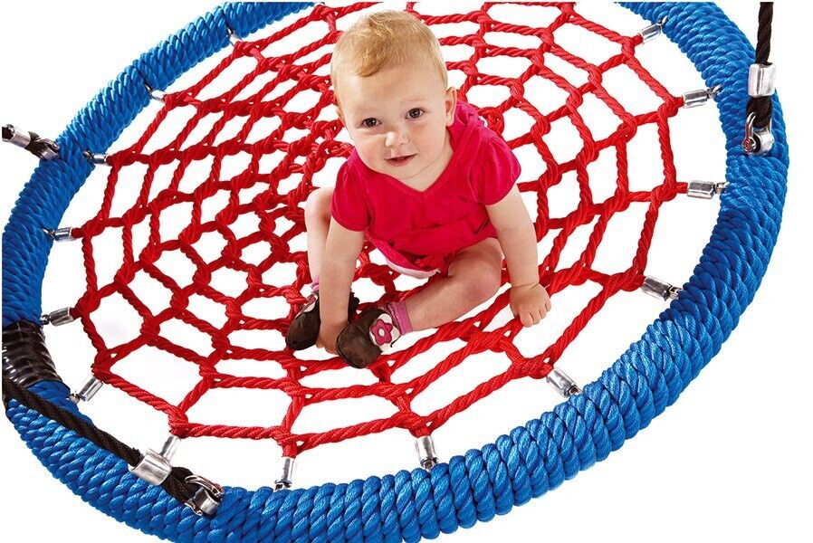Nestschaukel Ø 100 cm blau/ rot nach EN 1176 für öffentlichen Bereich Spielplatz für Kinder
