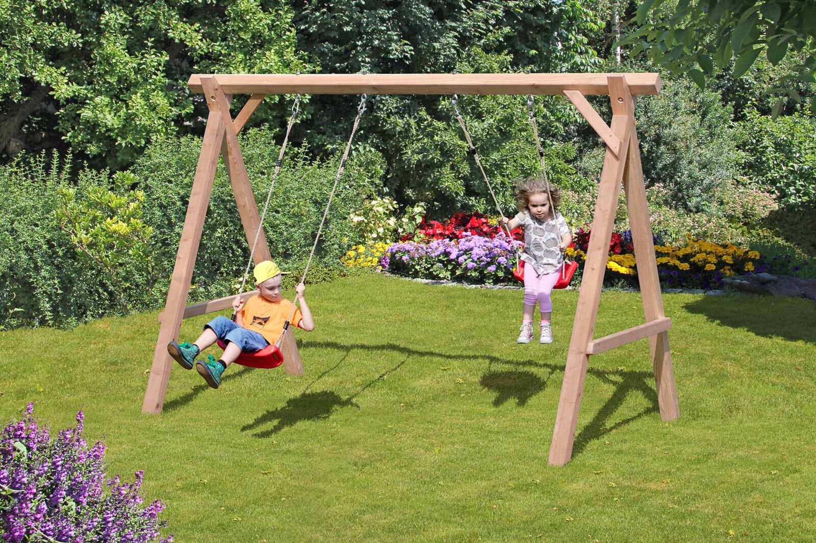 ddxqHrYsiNCIrz8 Schaukelgestell aus Lärchenholz Premium 1.2 Doppelschaukel für Kinder Schaukel für Garten