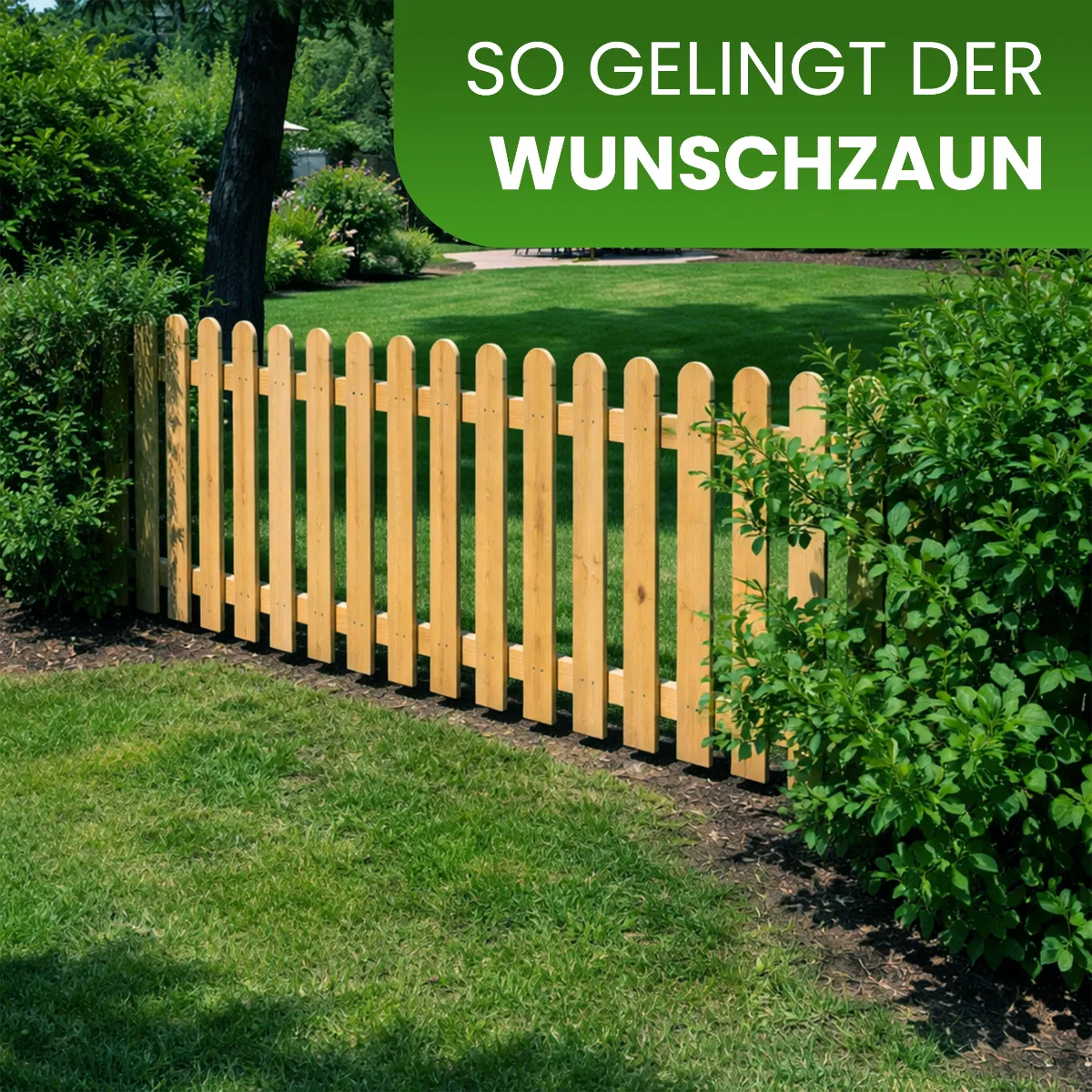 Holzpaket für Gartenzaun Lattenzaun inkl. Schauben 180 cm lang Kiefer imprägniert Typ A 100 cm hoch