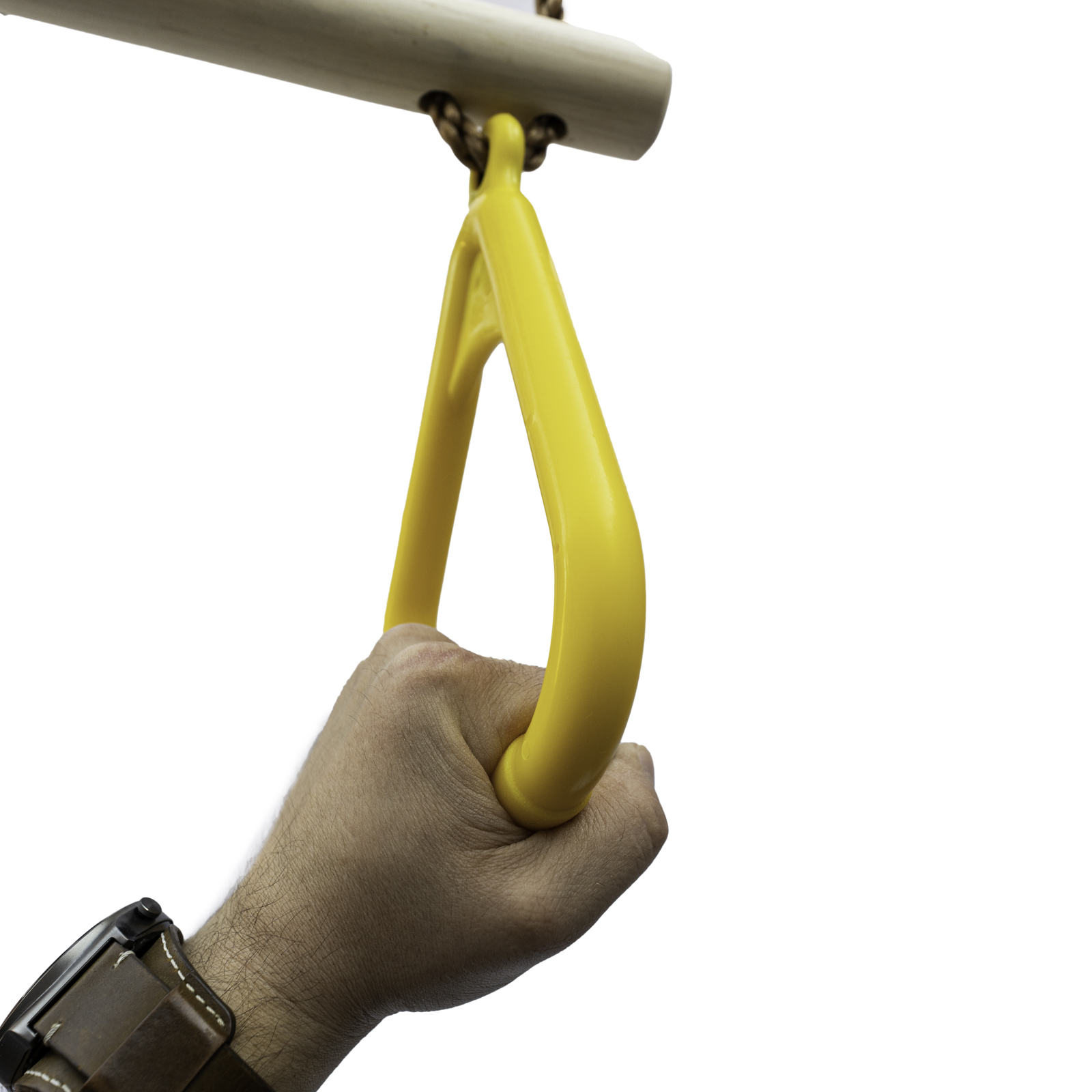 Trapez mit Kunststoffringen gelb Turngerät Schaukel Höhe bis 2,55m