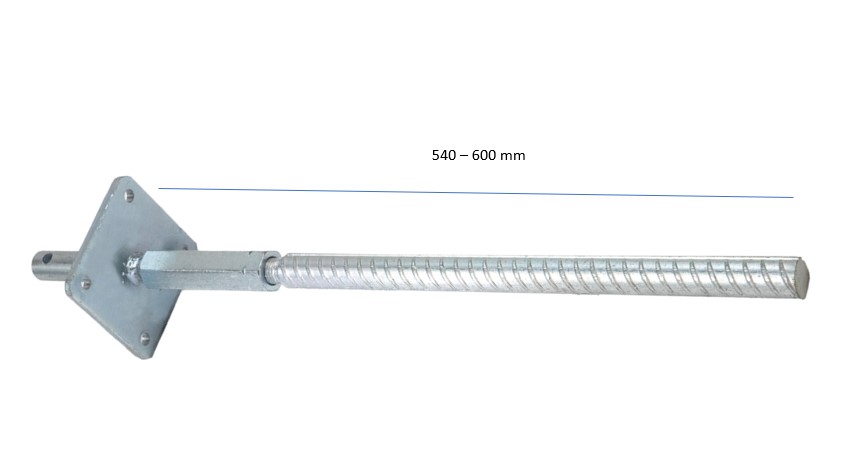 T-Pfostenträger mit Dorn höhenverstellbar zum Einbetonieren für Pfosten mit 11-14 cm