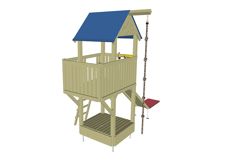 Spielturm Abenteuer mit Klettersteg und Sandkasten Spielturm Abenteuer mit Klettersteg und Sandkasten