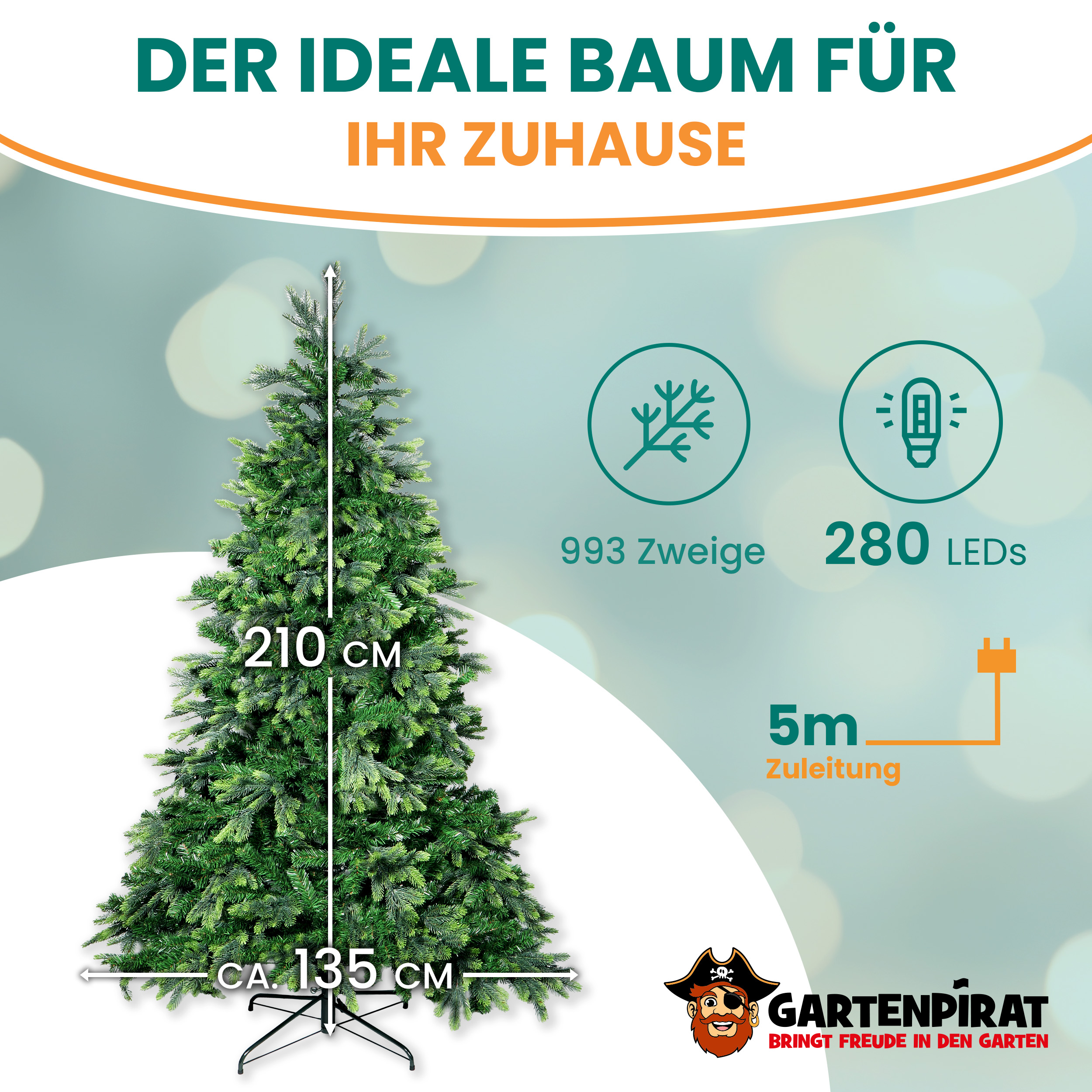 BonTree Tanne künstlicher Weihnachtsbaum mit LED Christbaum BonTree Tanne künstlicher Weihnachtsbaum mit LED Christbaum