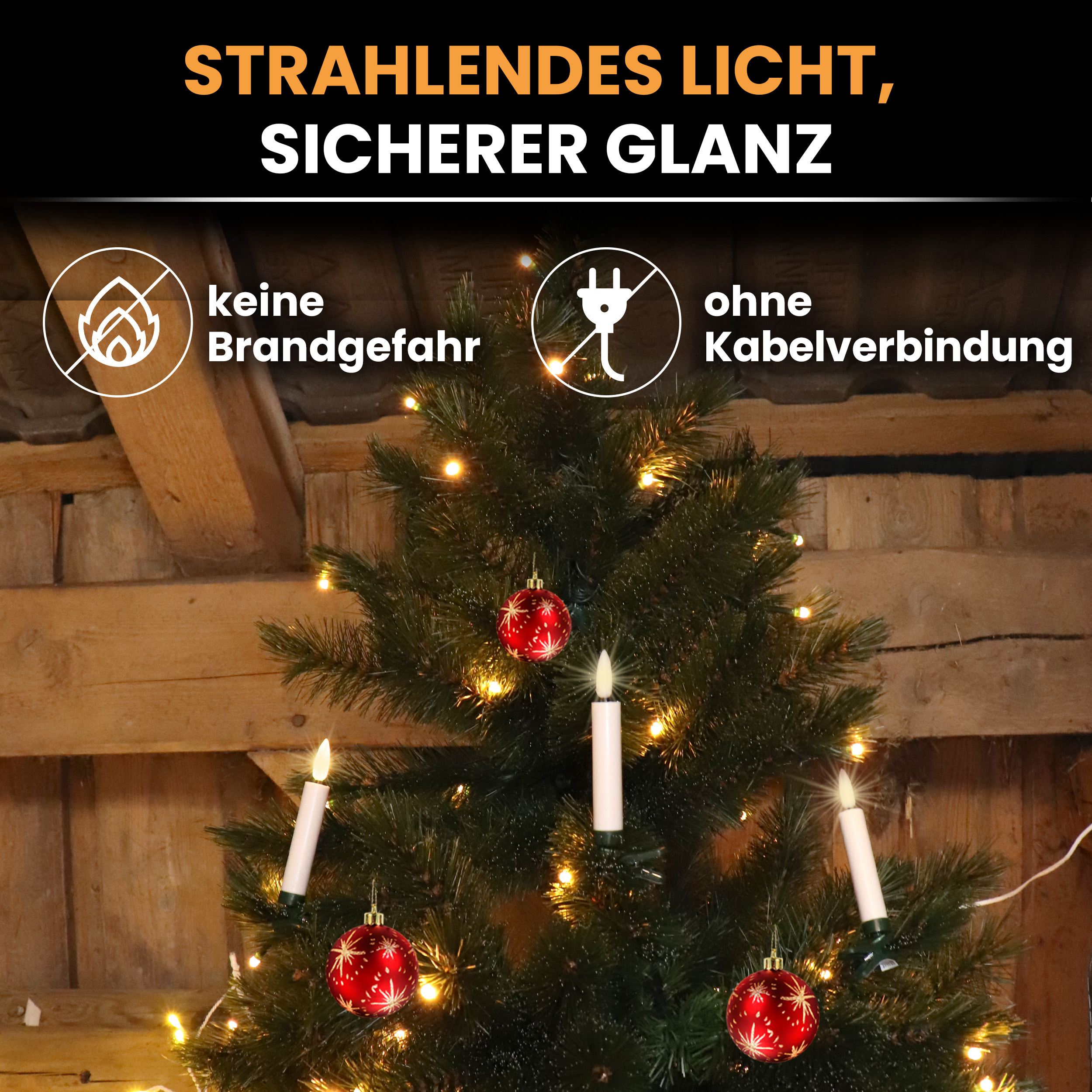 62eHSxflHMuw1o 25er kabellose LED-Kerzen warmweiß Baumkerzen mit Fernbedienung Timer-Funktion Christbaumkerzen