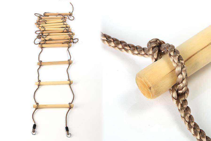 Strickleiter für Kinder Seilleiter Kletterseil Sprossen Ø 35 mm Sprossen-Länge 40 cm