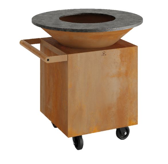 OC-100-pro OFYR Classic Corten 100 PRO mit Rollen Feuerschale Feuerring Grillschale