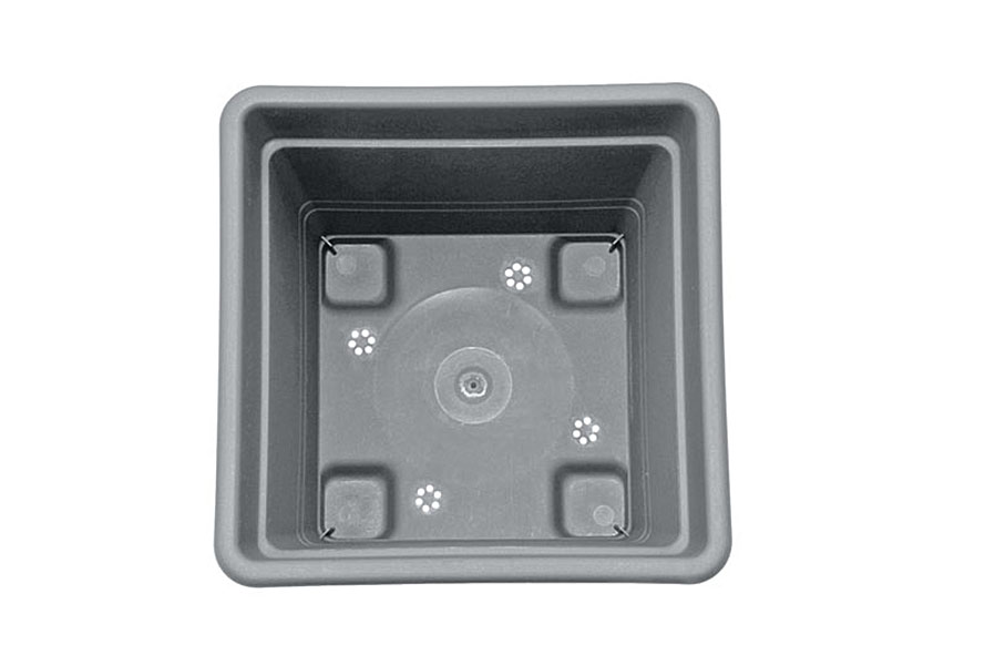 pflanzkasten-einsatz-mit-rand Pflanzkasteneinsatz 32x32x26 cm Pflanzkübel aus Kunststoff grau Volumen 15 Liter