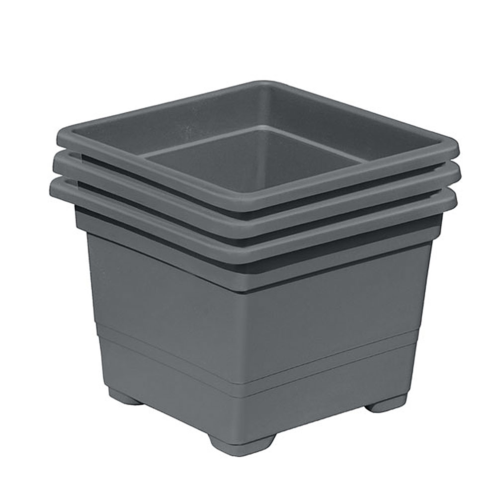 Pflanzkasteneinsatz 32x32x26 cm Pflanzkübel aus Kunststoff grau Volumen 15 Liter