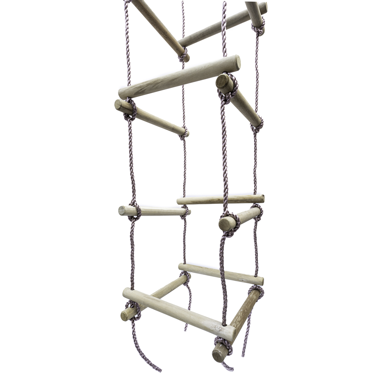 Strickleiter 2 m mit Holzsprossen 5 Ebenen für Kinder Kletterleiter für Spielturm