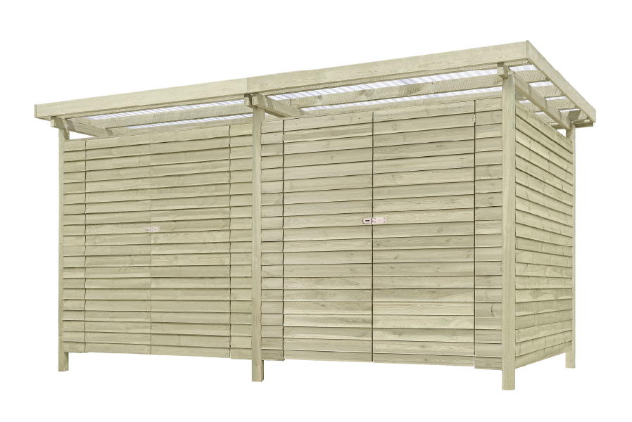 Doppelgerätehaus Cargo Maxi Kiefer KDI 408 x 254 cm Doppelgerätehaus Cargo Maxi Kiefer KDI 408 x 254 cm