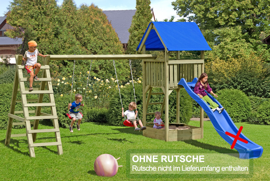 Spielanlage "Nassau" Spielturm inkl. Doppelschaukel und Sandkasten
