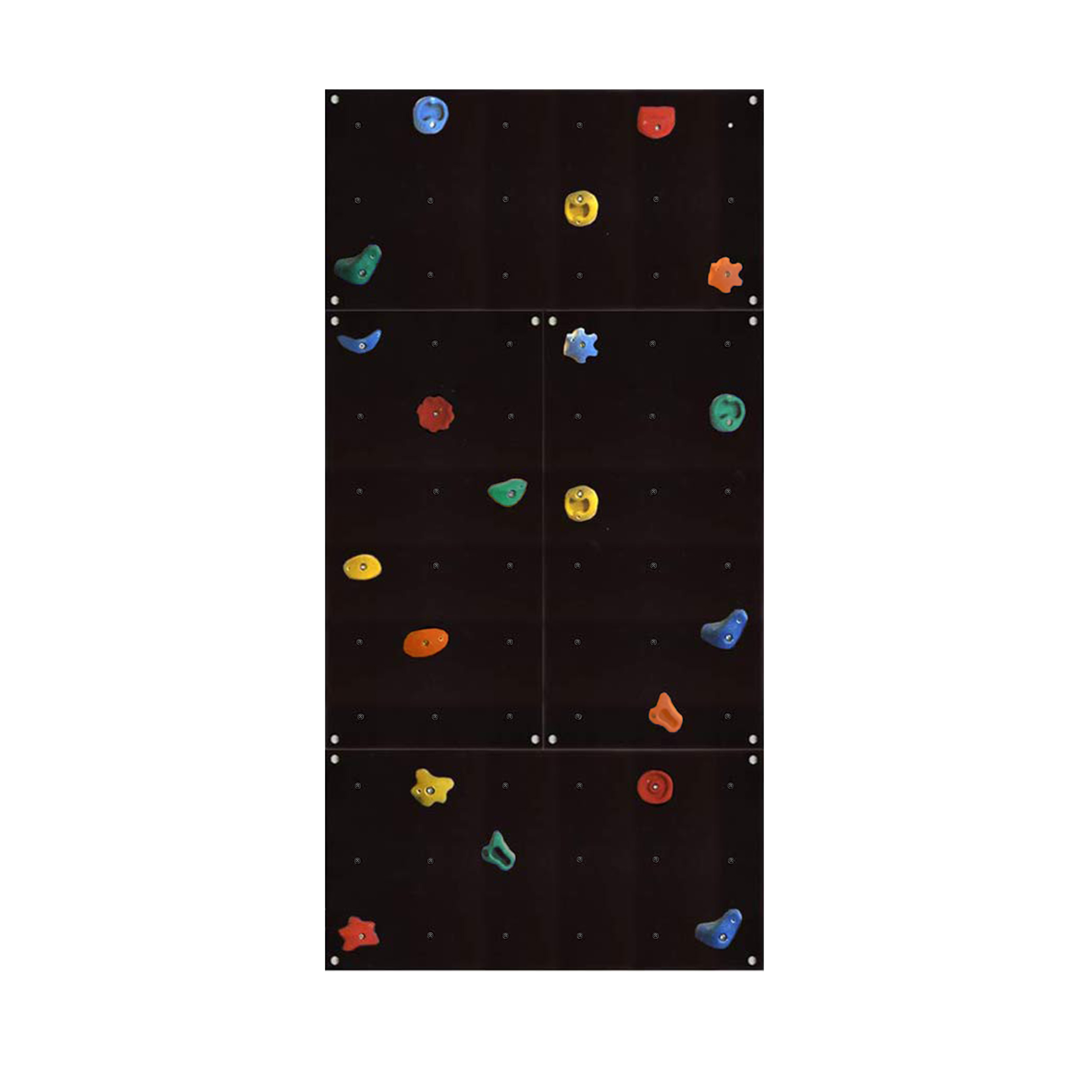 Kletterwand Outdoor mit bunten Klettersteinen und Montagematerial für Kinder und Erwachsene