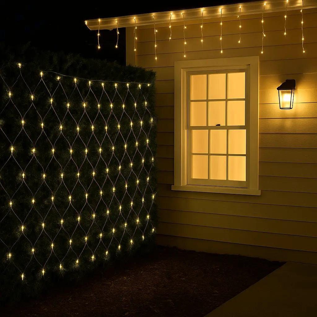 LED-Lichternetz 4×1 m warmweiß 160 LED