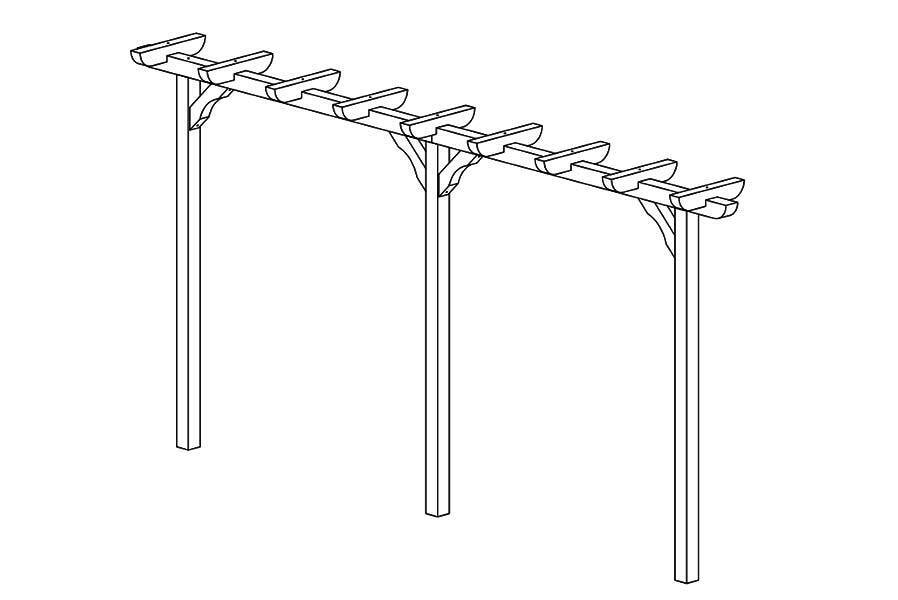 izu Pergola aus Holz 450 cm lang Torbogen Rankhilfe Rankgerüst Blumenbogen Spalier Rosenbogen