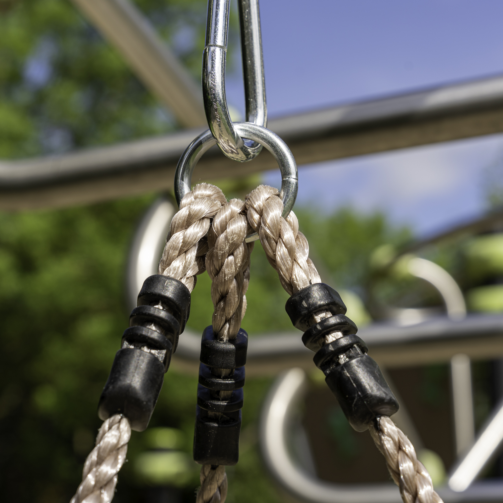 Strickleiter 2 m mit Holzsprossen 5 Ebenen für Kinder Kletterleiter für Spielturm