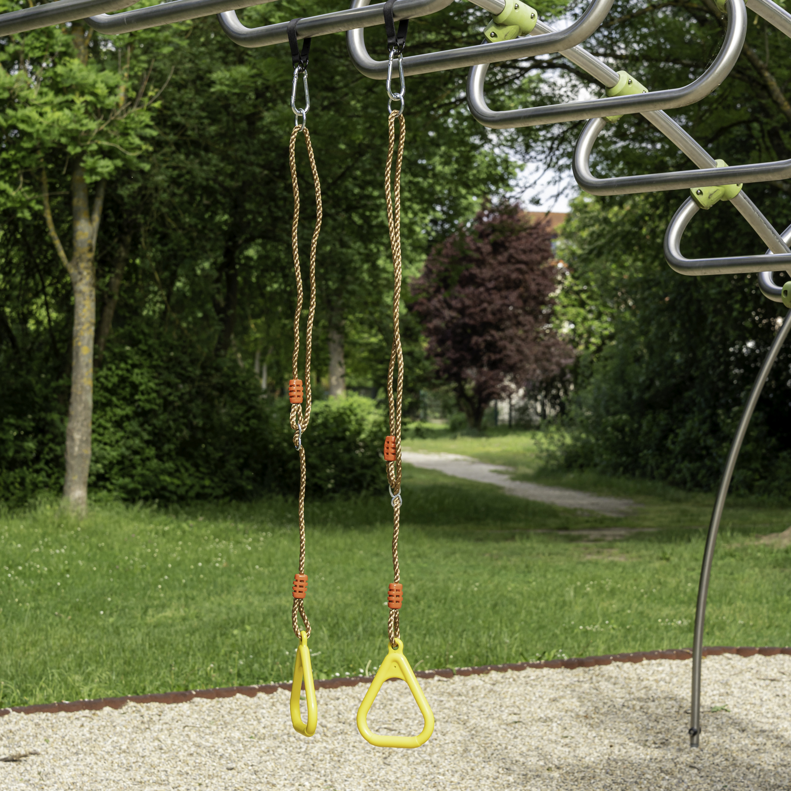 Turnringe aus Kunststoff gelb Kinder Gymnastikringe Seilringe zum Aufhängen 120 kg