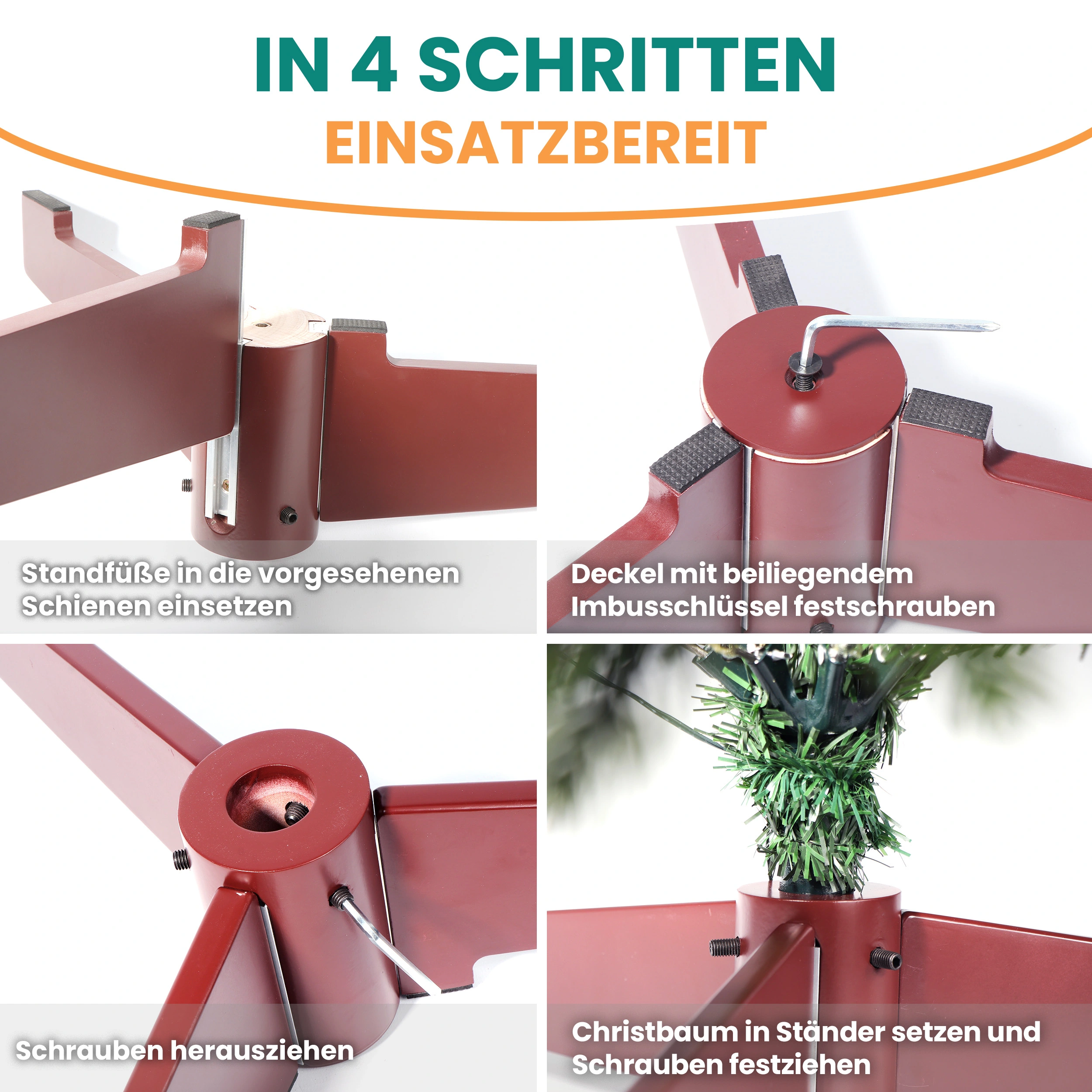 Tannenbaumständer aus Kautschukholz für Weihnachtsbäume 120-210 cm