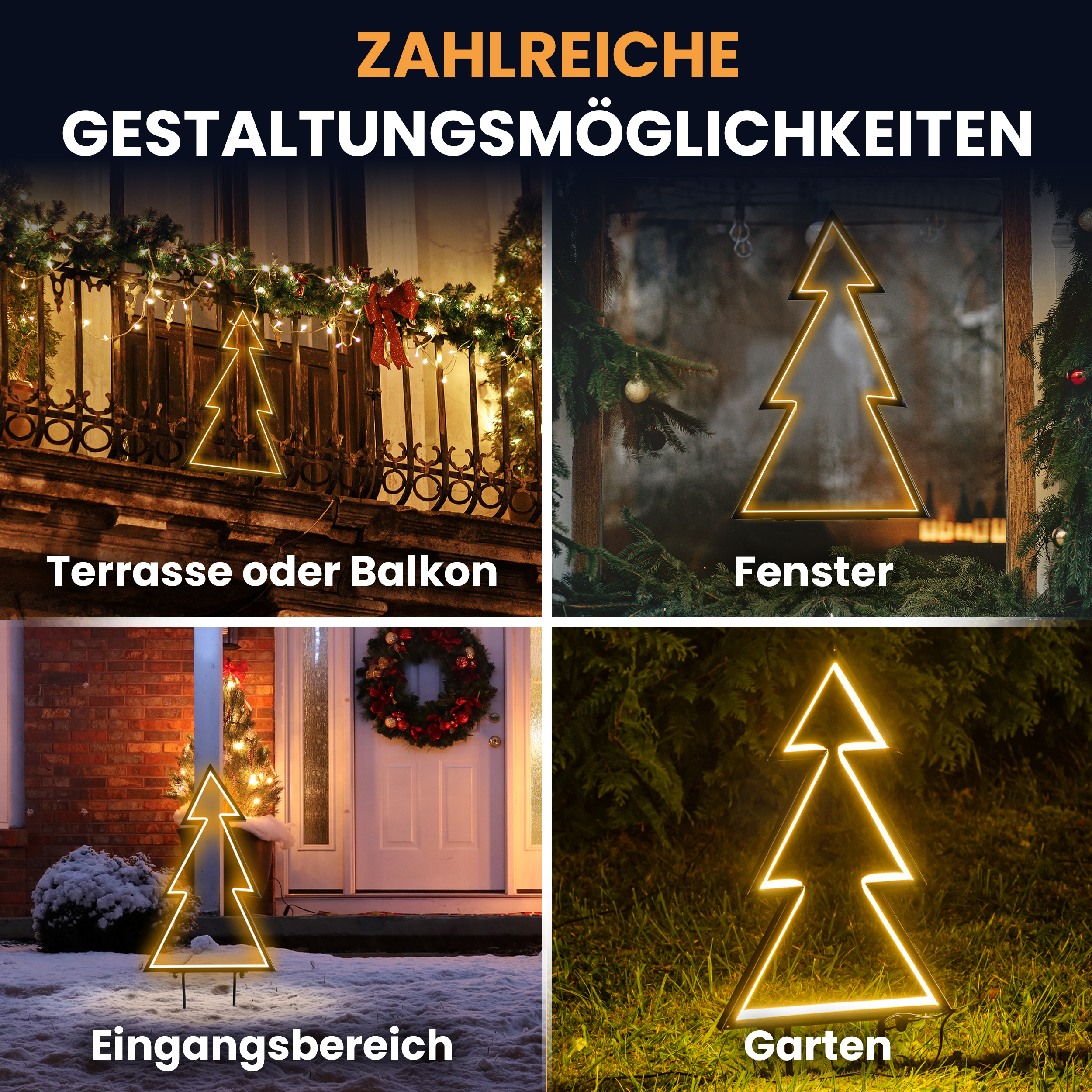 6ihaM0cXIQnsec Gartenstecker Neon-Tanne 153 LEDs warmweiß Weihnachtsstecker Neonbeleuchtung