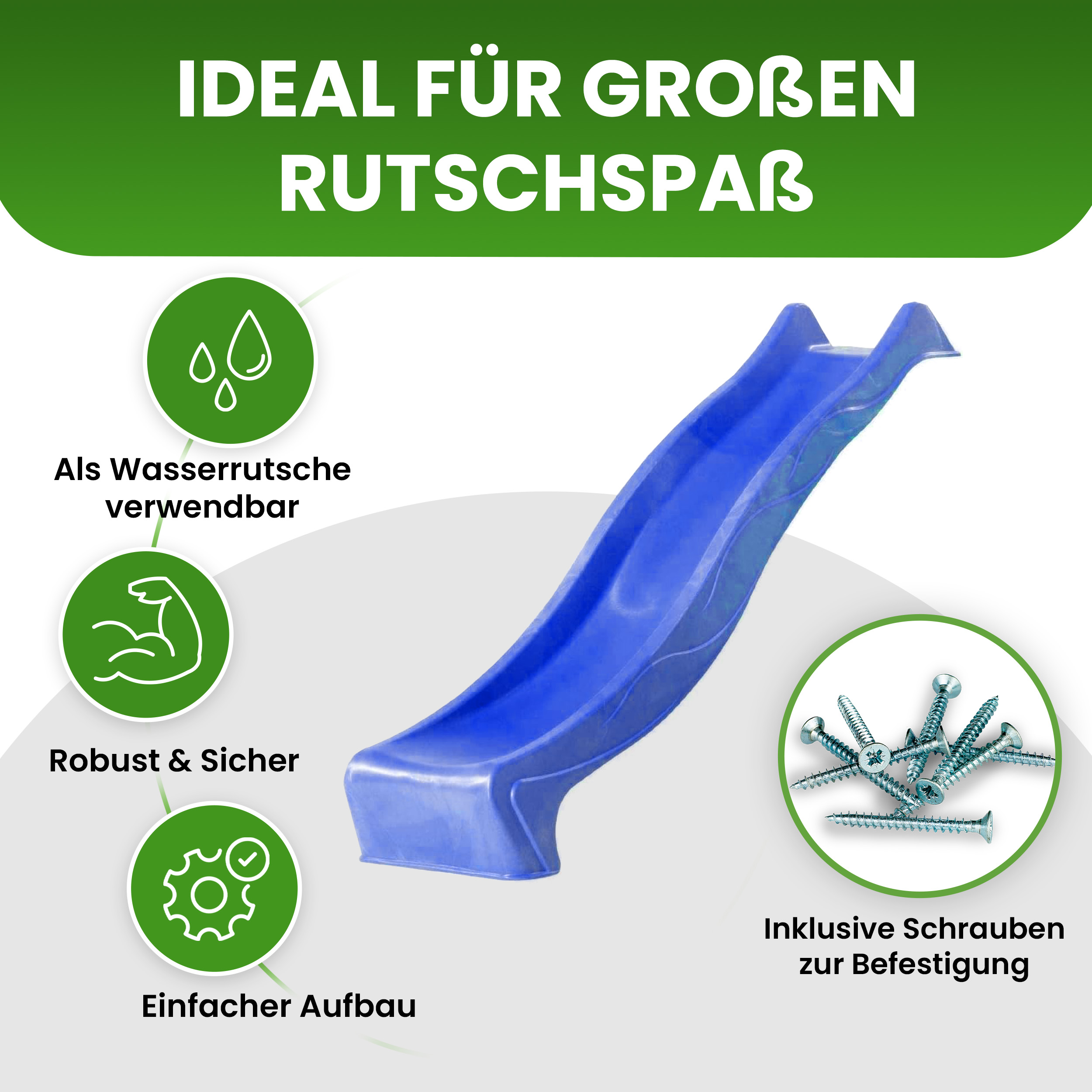 Wellenrutsche 290 cm Rutsche Anbaurutsche für den Garten