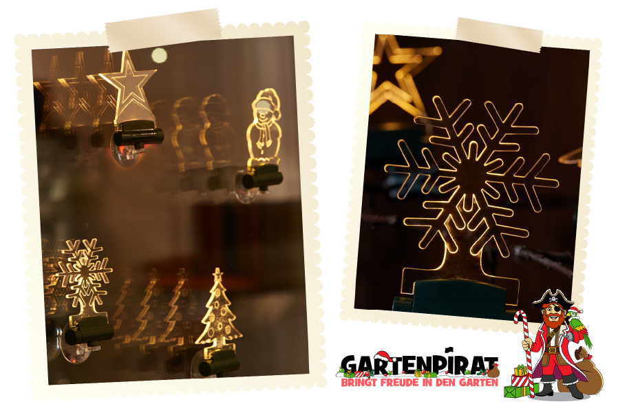 LED-Weihnachtsfiguren warmweiß 5er Set Weihnachtsmotive batteriebetrieben