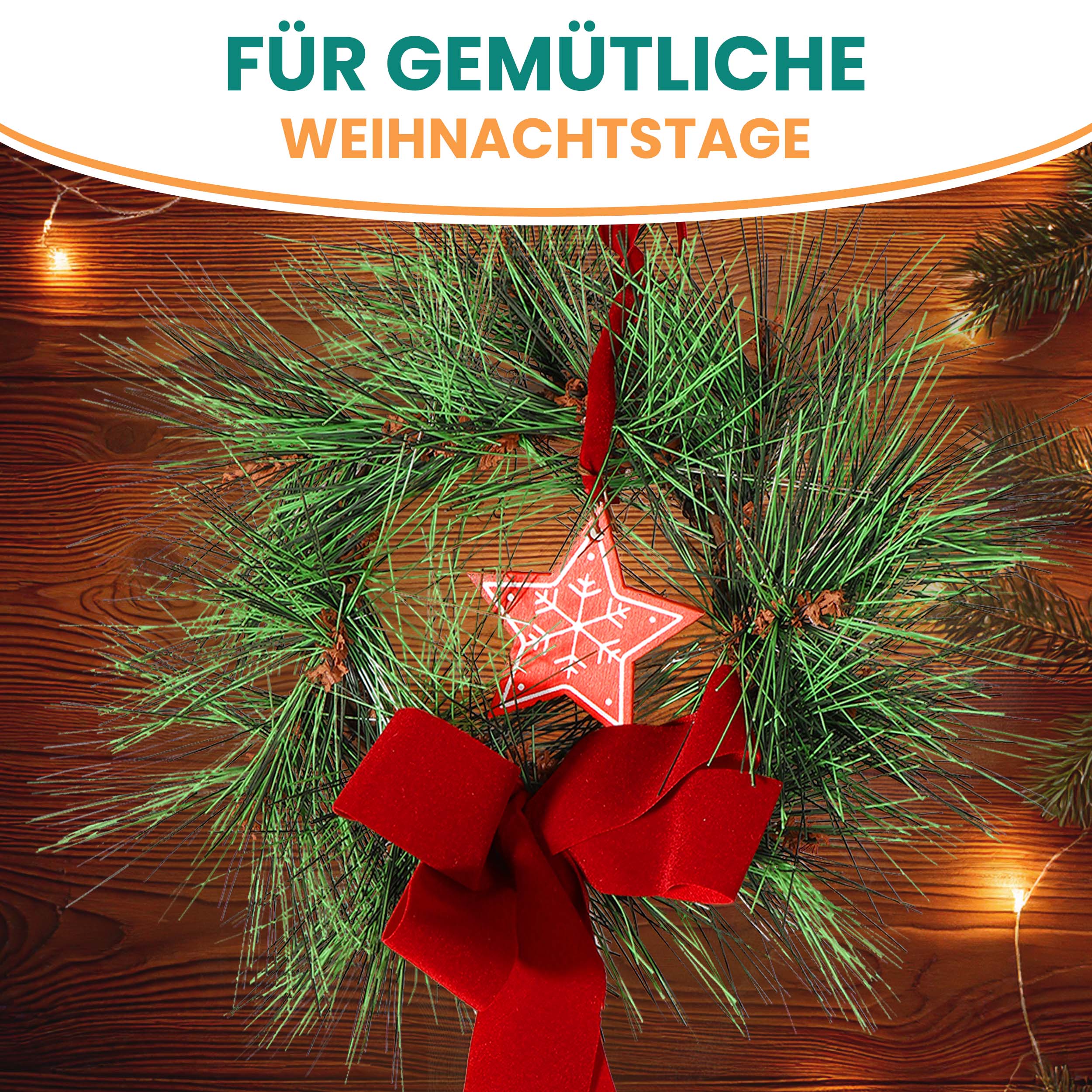 2 Stück Künstlicher Advents-Türkranz Türschmuck Ø 22 cm Weihnachtskranz