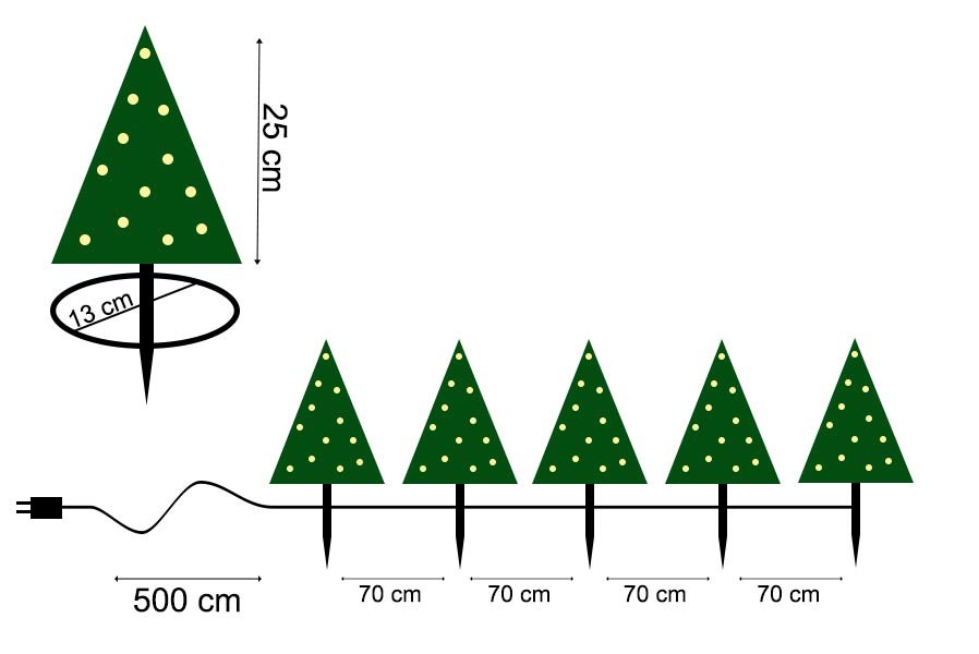 tannen-lichterkette-aussen Tanne 5er Set mit LED warmweiß Lichterkette Weihnachtsbäumen Mini-Tannen Weihnachtsdekoration