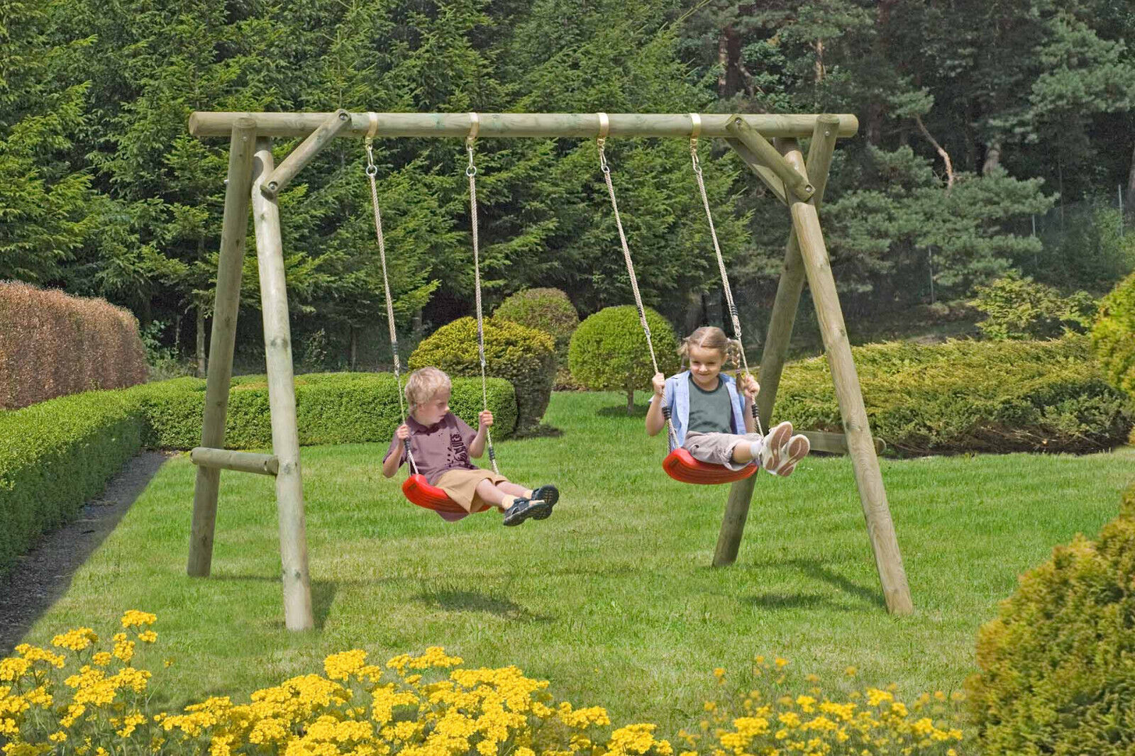 Schaukelgestell Seebär Doppelschaukel Typ 1.2 Schaukelgerüst für Kinder Holz KDI 