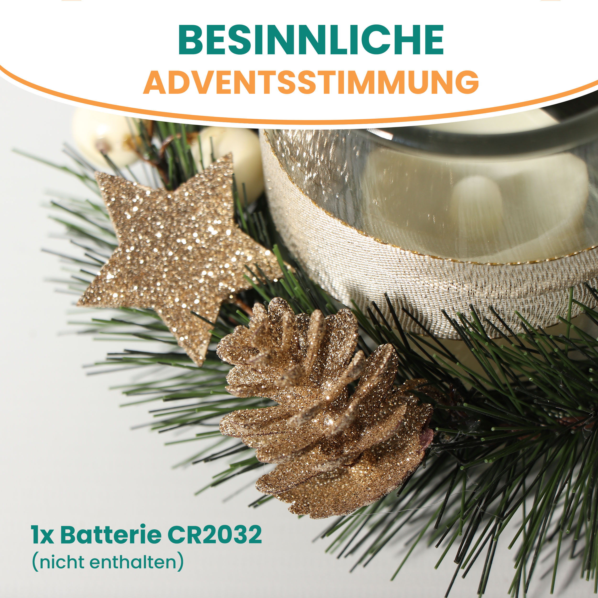 Teelichthalter Ø15 cm Grabgesteck für Allerheiligen