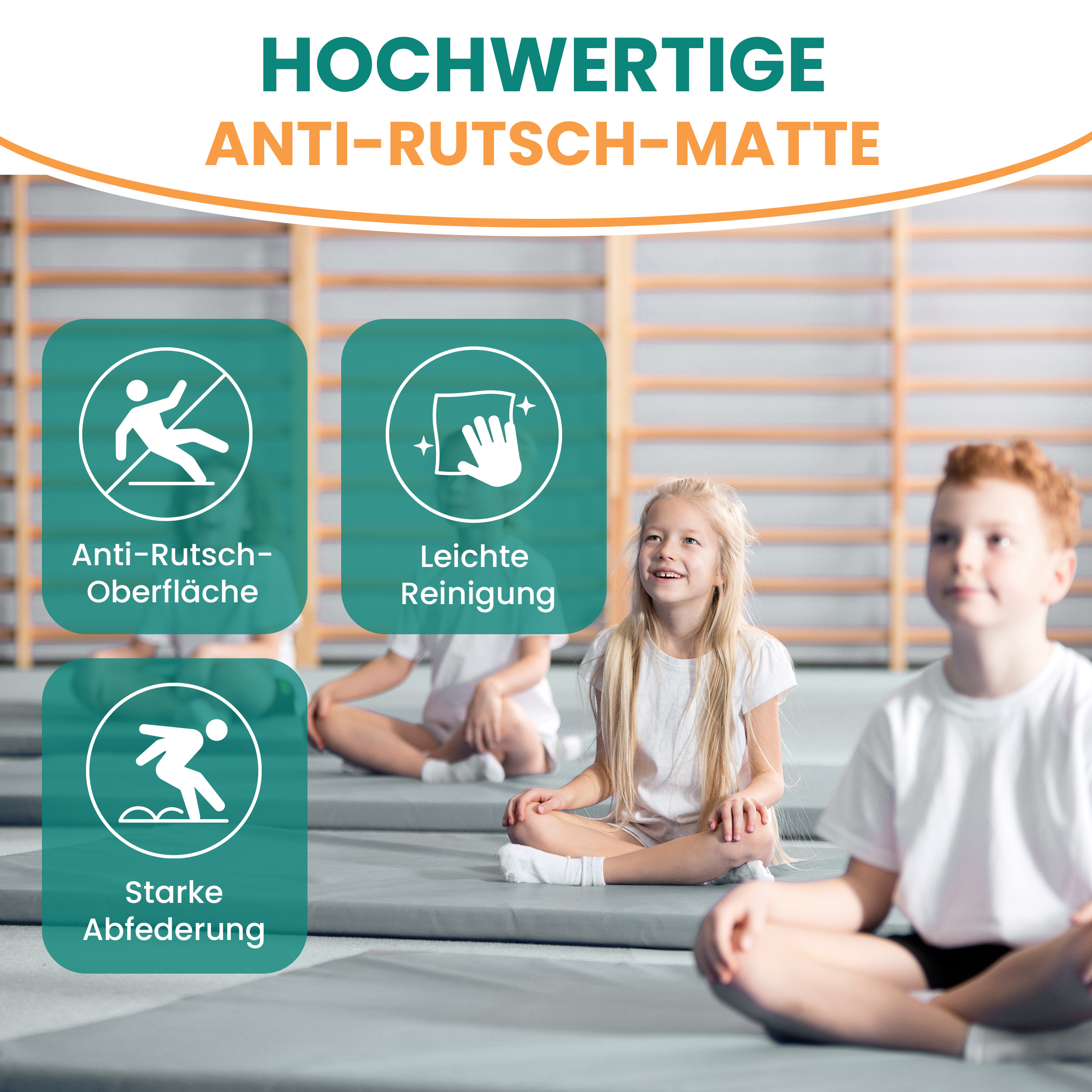 Universal Bodenmatte 4-teilig 200x100x10 cm Bouldermatte Weichbodenmatte klappbar