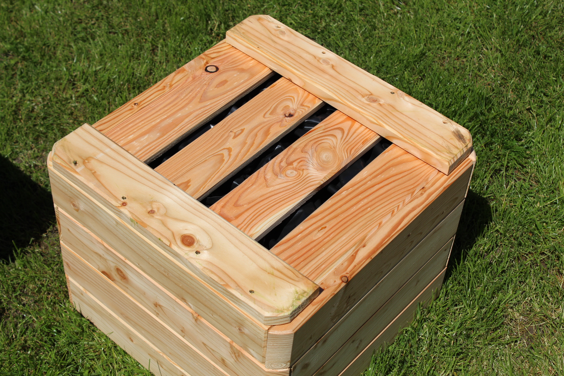 Massiver Pflanzkasten Mammut 80x50xH39 cm aus Lärchenholz natur Blumenkasten Blumentopf Pflanzkübel Kräutertopf