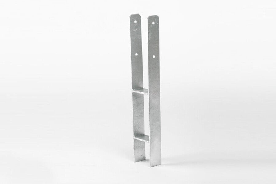4er-Set H-Anker 600x121x6 mm aus Stahl Pfostenanker für Pfosten 12x12 cm