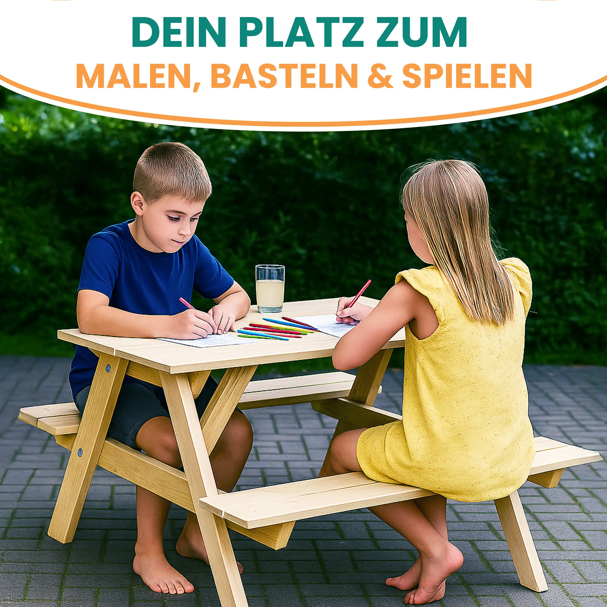 Kindersitzgarnitur Picknicktisch  Sitzgruppe Gartenmöbel Outdoor Kindersitzgarnitur Picknicktisch  Sitzgruppe Gartenmöbel Outdoor