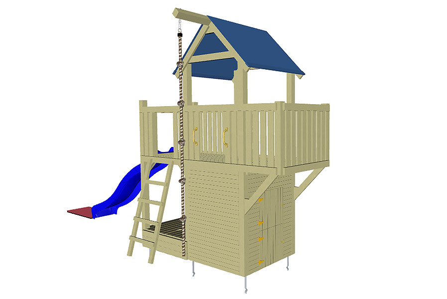Spielturm Galeone mit Spielhaus, Kletterwand und Rutsche Spielturm Galeone mit Spielhaus, Kletterwand und Rutsche