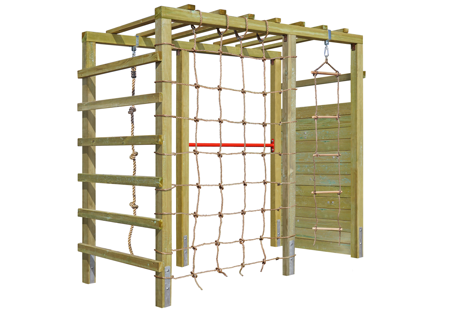 Klettergerüst Black Jack mit Kletterwand Kletternetz und Strickleiter