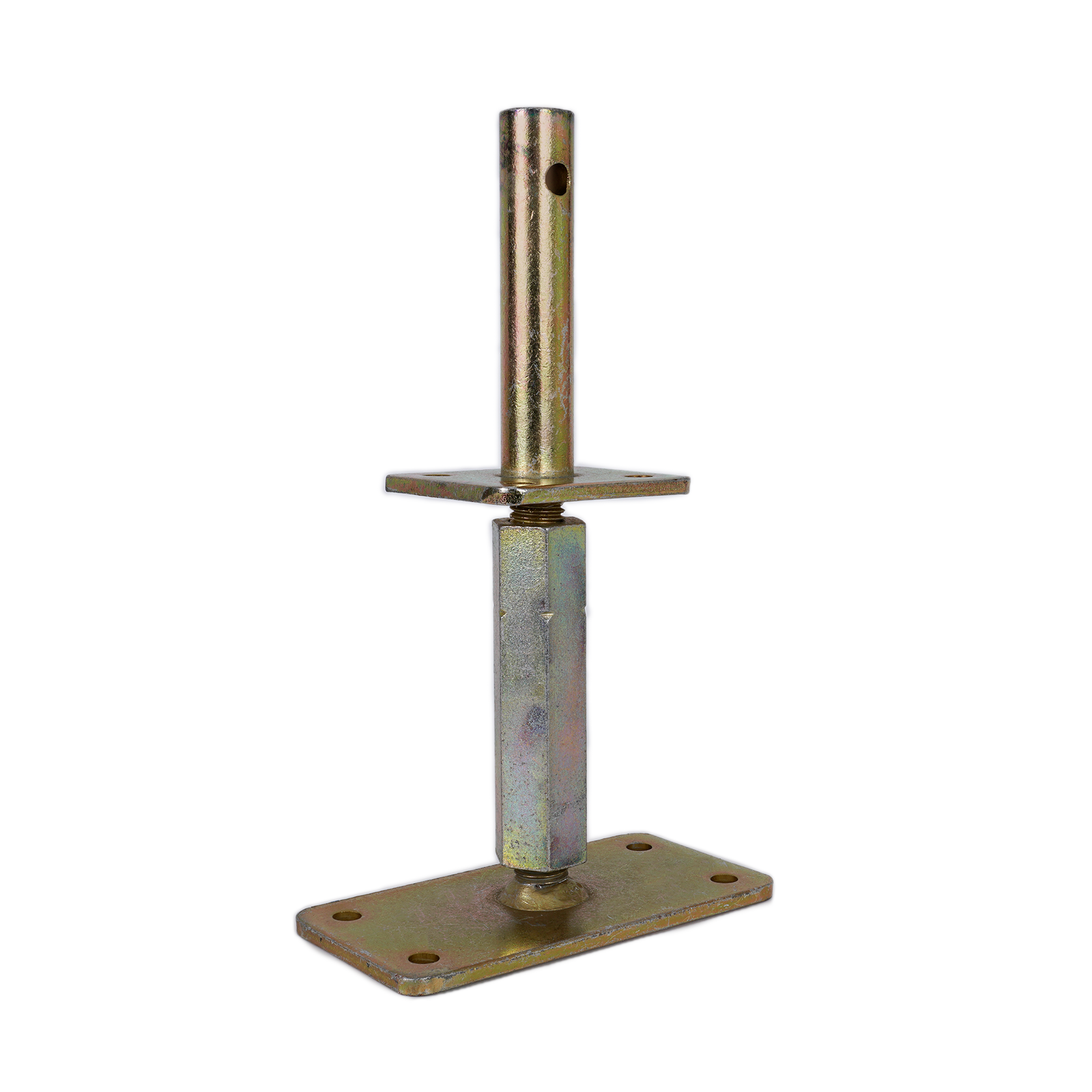 T-Pfostenträger zum Aufschrauben mit Dorn höhenverstellbar 140-200 mm