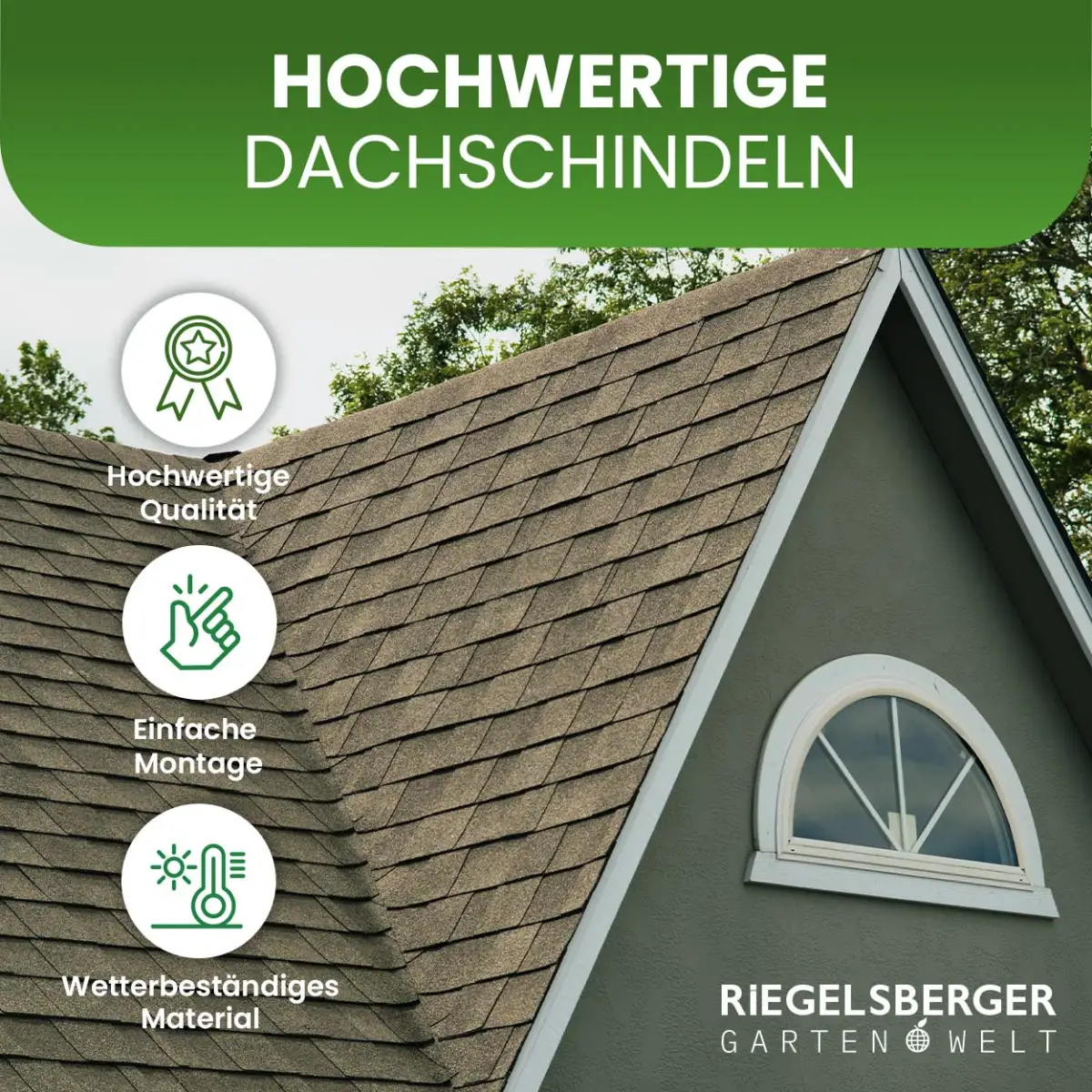 Bitumen Dachschindeln 2 m² rechteckig schwarz rot grün