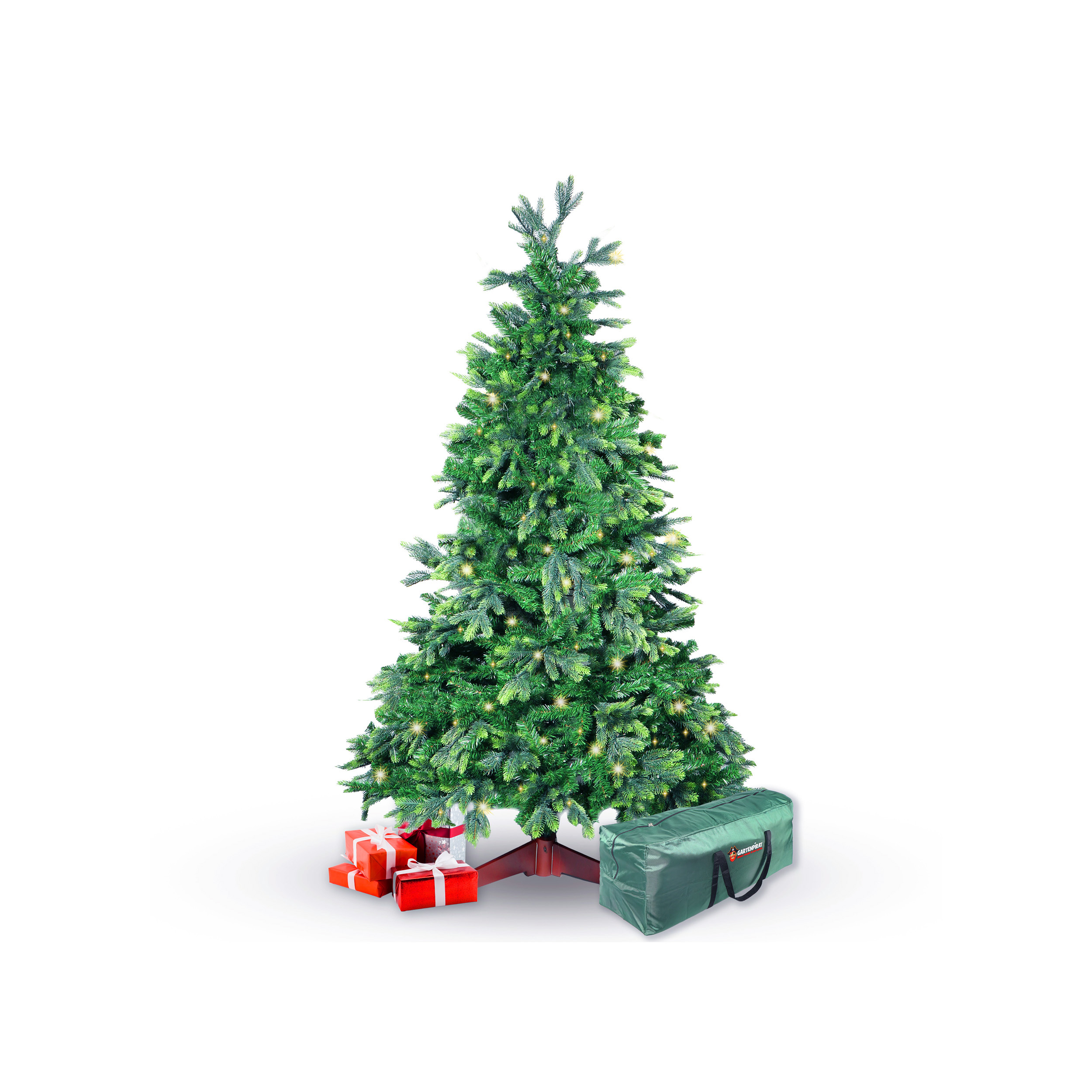 Tannebaum mit Geschenken und Aufbewahrungstasche
