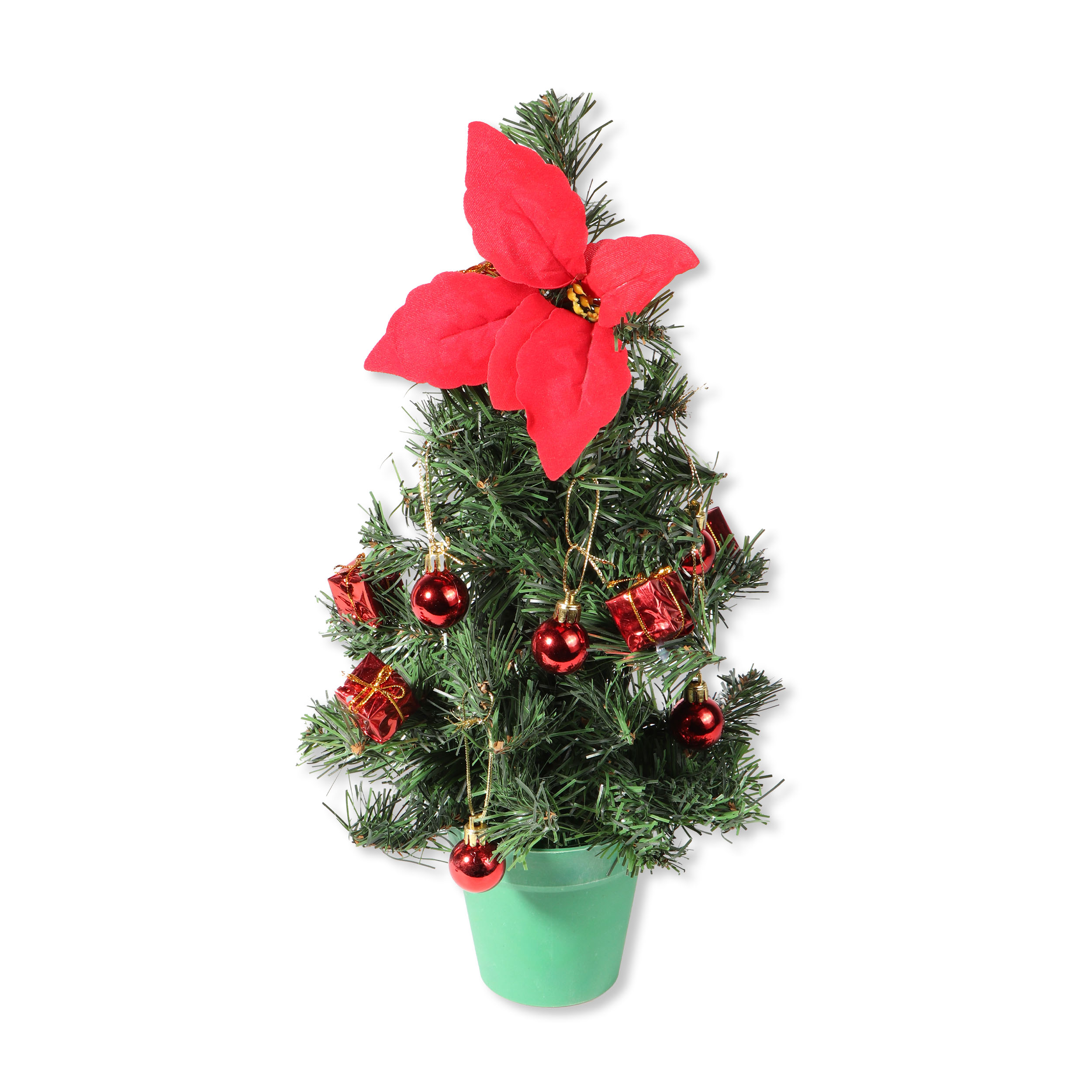 Weihnachtsbaum künstlich Mini-Weihnachtsbaum 40 cm mit roten Christbaumkugeln