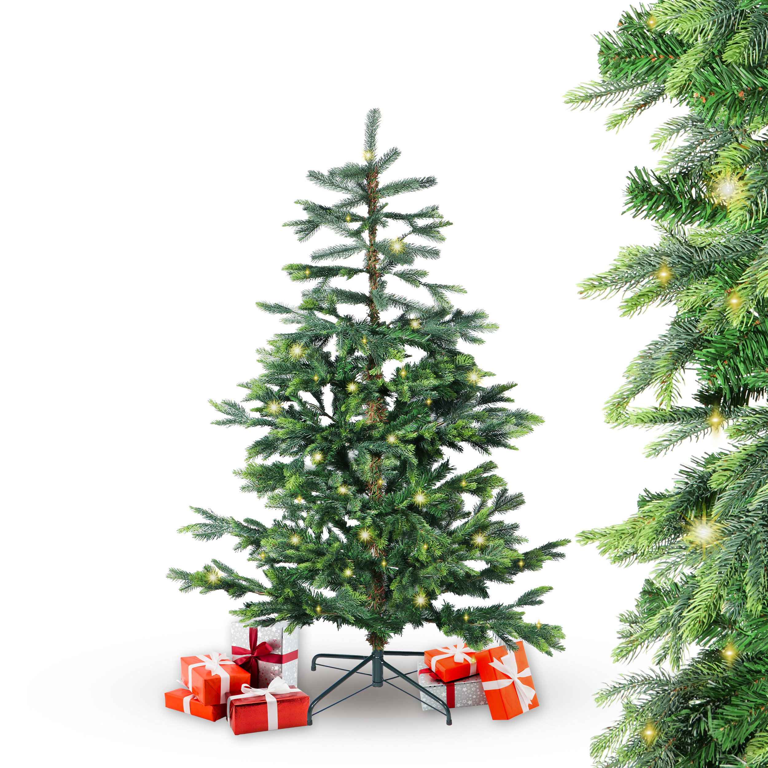 BonTree Fichte künstlicher Weihnachtsbaum mit LED Christbaum