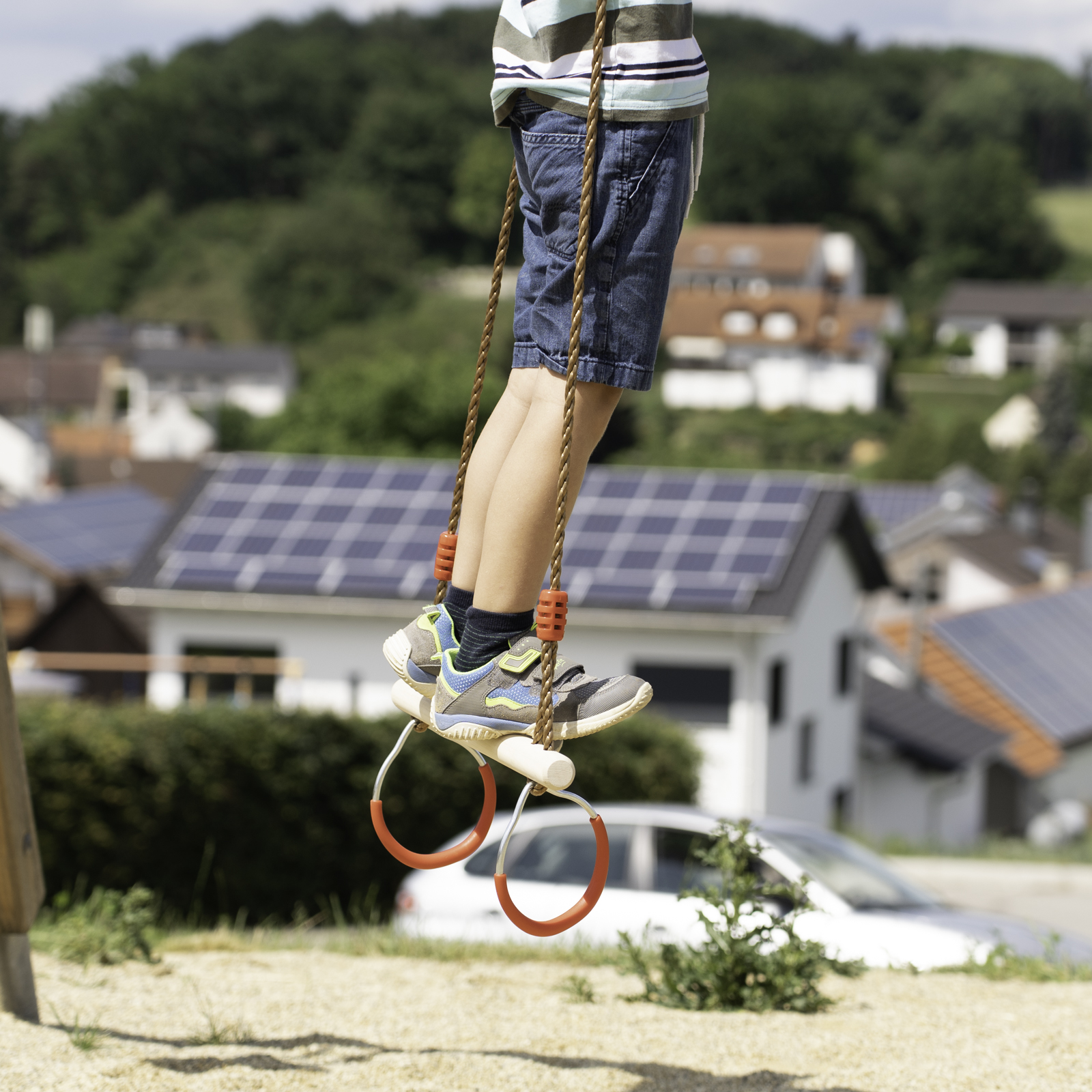 Trapezstange für Kinder Schaukelstange Reckstange aus Holz Kinder-Trapez für Schaukel