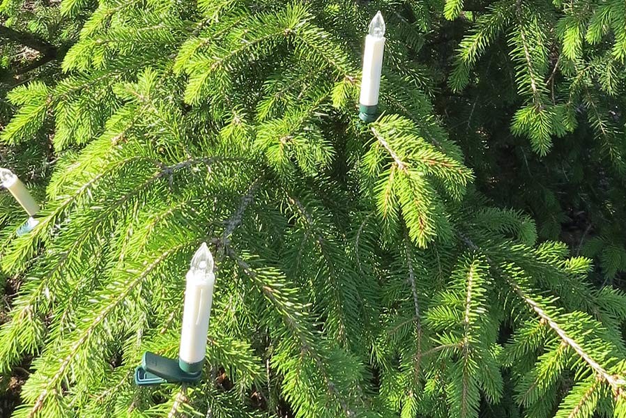 Weihnachtsbaum-Lichterkette 14,5 m 30 LED-Kerzen warmweiß mit Timer-Funktion