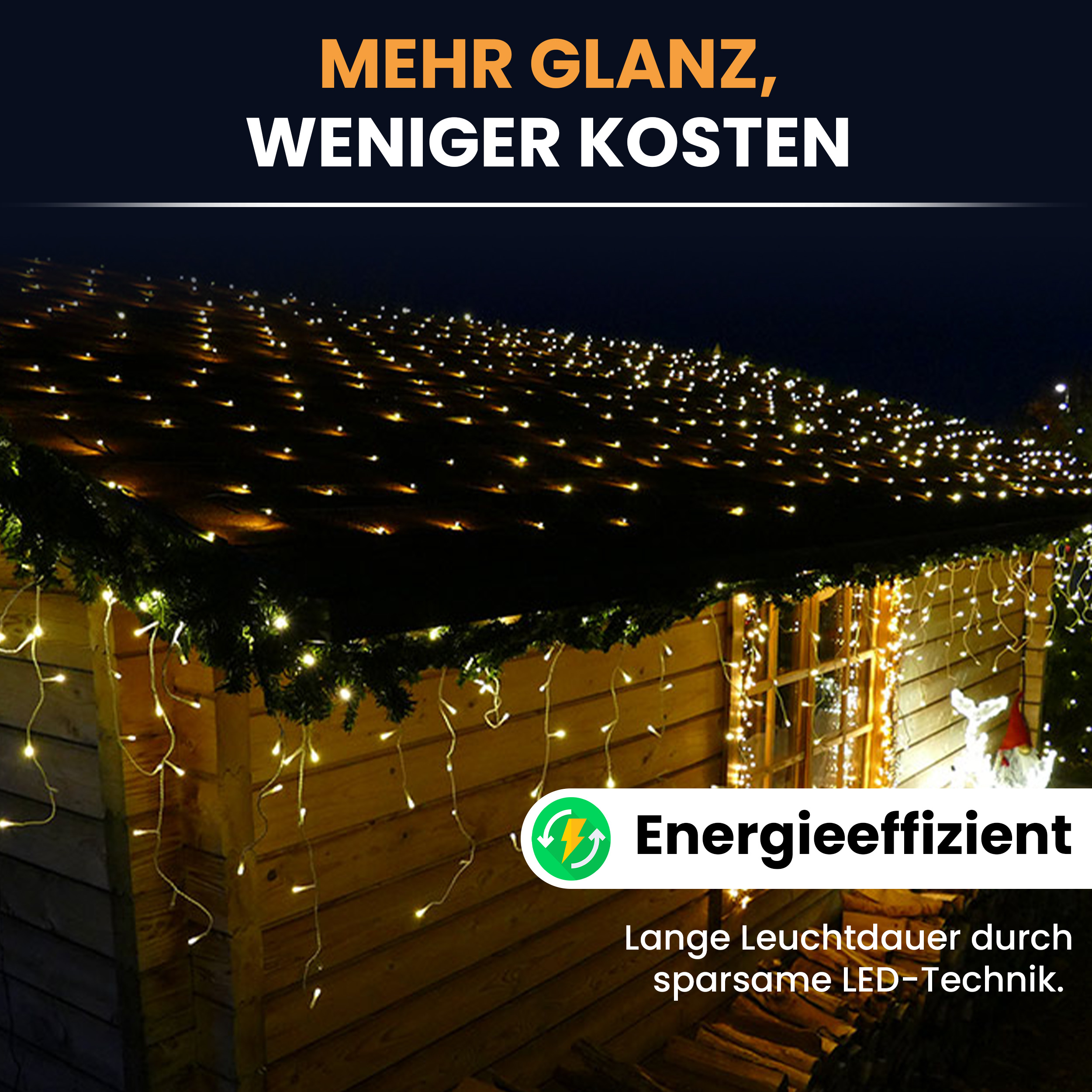 Lichternetz mit warmweißen LEDs und Timer Batteriebetrieben für innen und außen