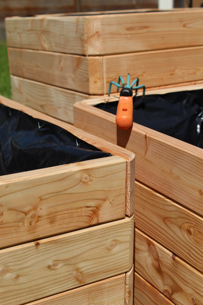 Massiver Pflanzkasten Mammut 80x50xH39 cm aus Lärchenholz natur Blumenkasten Blumentopf Pflanzkübel Kräutertopf