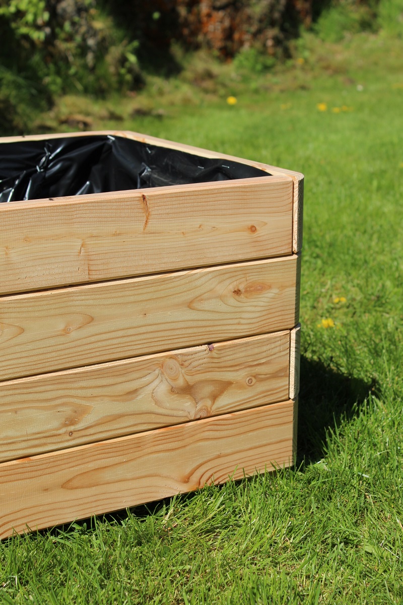 Massiver Pflanzkasten Mammut 50x50xH39 cm aus Lärchenholz natur Blumenkasten Blumentopf Pflanzkübel Kräutertopf